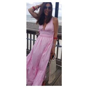 Designer Women's Crochet Fringe Double Round Wood Handle Purse Bag NWOT 250